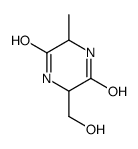 (3S,6S)-3-羟基甲基-6-甲基-2,5-哌嗪二酮结构式