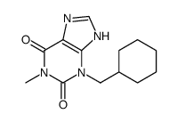 3-(cyclohexylmethyl)-1-methyl-7H-purine-2,6-dione结构式