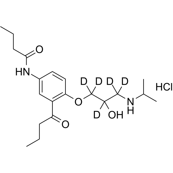 rac-3-Deacetyl-3-butanoyl Acebutolol-d5 hydrochloride结构式