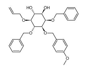 D-myo-Inositol, 1-O-(4-methoxyphenyl)methyl-2,6-bis-O-(phenylmethyl)-5-O-2-propenyl- picture