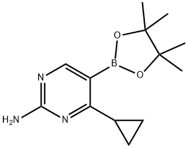 2-Amino-4-(cyclopropyl)pyrimidine-5-boronic acid pinacol ester Structure