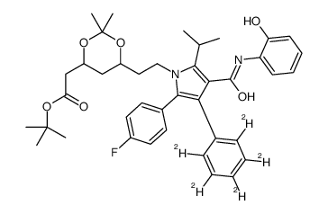 tert-butyl 2-[(4R,6R)-6-[2-[2-(4-fluorophenyl)-4-[(2-hydroxyphenyl)carbamoyl]-3-(2,3,4,5,6-pentadeuteriophenyl)-5-propan-2-ylpyrrol-1-yl]ethyl]-2,2-dimethyl-1,3-dioxan-4-yl]acetate结构式