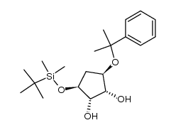 (1R,2S,3S,5R)-3-((tert-butyldimethylsilyl)oxy)-5-((2-phenylpropan-2-yl)oxy)cyclopentane-1,2-diol结构式