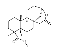 ent-13α-Hydroxy-17-nor-13,16-seco-kauran-16,19-dioic Saeure 16->13 lacton-19-methylester结构式