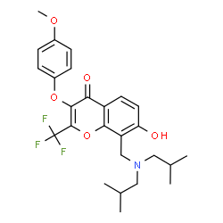 8-[(Diisobutylamino)methyl]-7-hydroxy-3-(4-methoxyphenoxy)-2-(trifluoromethyl)-4H-chromen-4-one Structure