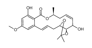 (3aR,5Z,8S,15E)-4,11-dihydroxy-13-methoxy-2,2,8-trimethyl-3a,4,7,8,17,17a-hexahydro-10H-benzo[c][1,3]dioxolo[4,5-h][1]oxacyclotetradecin-10-one Structure