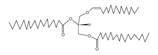 Octadecanoic acid (R)-1-[((Z)-hexadec-1-enyl)oxymethyl]-2-octadecanoyloxy-ethyl ester Structure