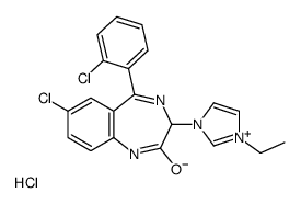 7-chloro-5-(2-chlorophenyl)-3-(3-ethylimidazol-3-ium-1-yl)-1,3-dihydro-1,4-benzodiazepin-2-one,chloride Structure