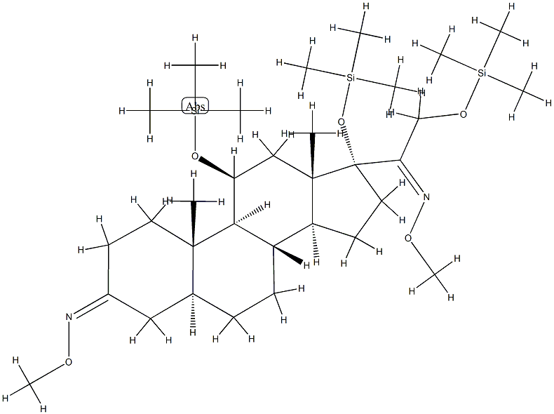 11β,17,21-Tris(trimethylsiloxy)-5α-pregnane-3,20-dione bis(O-methyl oxime) structure