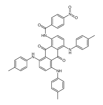 4-nitro-N-[4,5,8-tris(4-methylanilino)-9,10-dioxoanthracen-1-yl]benzamide结构式