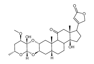 14-Hydroxy-11-oxo-3β,2α-[[(2S,3S,4R,6R)-tetrahydro-3-hydroxy-4-methoxy-6-methyl-2H-pyran-2,3-diyl]bis(oxy)]-5β-card-20(22)-enolide结构式