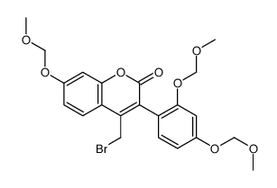 3-[2,4-bis(methoxymethoxy)phenyl]-4-(bromomethyl)-7-(methoxymethoxy)chromen-2-one结构式