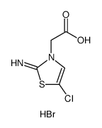 3(2H)-Thiazoleacetic acid, 5-chloro-2-imino-, hydrobromide Structure