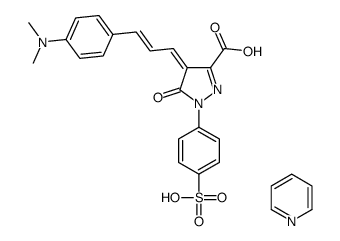 4-[3-[4-(dimethylamino)phenyl]allylidene]-4,5-dihydro-5-oxo-1-(4-sulphophenyl)-1H-pyrazole-3-carboxylic acid, compound with pyridine (1:1) Structure