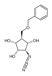 (+/-)-(1α,2α,3β,4α,5β)-3-azido-5-<(phenylmethoxy)methyl>-1,2,4-cyclopentanetriol结构式