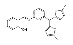 N-(salicylidene)-3-[bis(5-methyl-2-furyl)methyl]aniline Structure