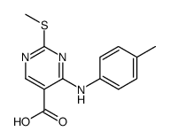 4-(4-methylanilino)-2-methylsulfanylpyrimidine-5-carboxylic acid结构式