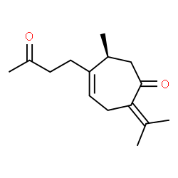 2-Isopropylidene-6-methyl-5-(3-oxobutyl)-4-cyclohepten-1-one structure