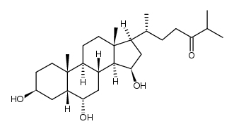 3β,6α,15β-trihydroxy-24-oxocholestane结构式