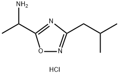 1-[3-(2-methylpropyl)-1,2,4-oxadiazol-5-yl]ethanamine:hydrochloride Structure