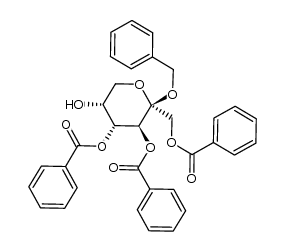 benzyl 1,3,4-tri-O-benzoyl-β-D-fructopyranoside Structure