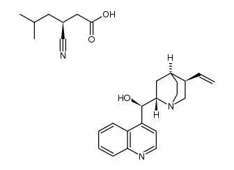 (S)-3-cyano-5-methylhexanoic acid salt of cinchonidine Structure