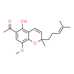 [5-Hydroxy-8-methoxy-2-methyl-2-(4-methyl-3-pentenyl)-2H-1-benzopyran-6-yl](methyl) ketone structure