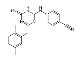 4-[[4-amino-6-[(2,5-dimethylphenyl)methyl]-1,3,5-triazin-2-yl]amino]benzonitrile Structure