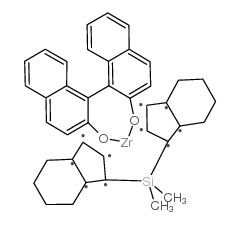 dimethylsilylbis-(4,5,6,7-tetrahydro-1-indenyl)zirconium(iv)-(r)-(1,1'-binaphthyl-2) structure