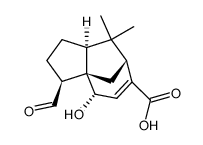 (3S)-3α-Formyl-2,3,4,7,8,8aβ-hexahydro-4β-hydroxy-8,8-dimethyl-1H-3aα,7α-methanoazulene-6-carboxylic acid结构式