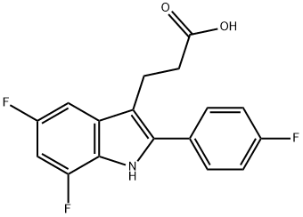 1H-Indole-3-propanoic acid, 5,7-difluoro-2-(4-fluorophenyl)-结构式