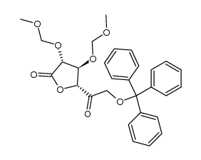 5-keto-2,3-di-O-methoxymethyl-6-O-triphenylmethyl-L-arabinohexonic acid γ-lactone结构式