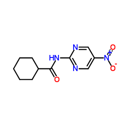 Cyclohexanecarboxamide, N-(5-nitro-2-pyrimidinyl)- (9CI) Structure