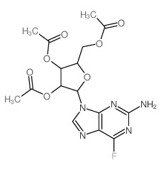 [3,4-diacetyloxy-5-(2-amino-6-fluoro-purin-9-yl)oxolan-2-yl]methyl acetate structure