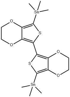 2,2'-双(3,4-亚乙二氧基)联噻吩-双[1,1,1-三甲基锡烷结构式