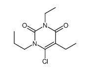 1-propyl-3,5-diethyl-6-chlorouracil structure