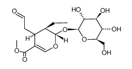 (4S)-5c-ethyl-6t-β-D-glucopyranosyloxy-4r-(2-oxo-ethyl)-5,6-dihydro-4H-pyran-3-carboxylic acid methyl ester Structure