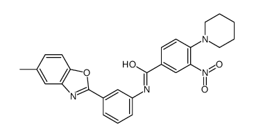 N-[3-(5-methyl-1,3-benzoxazol-2-yl)phenyl]-3-nitro-4-piperidin-1-ylbenzamide结构式