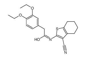 N-(3-cyano-4,5,6,7-tetrahydro-1-benzothiophen-2-yl)-2-(3,4-diethoxyphenyl)acetamide结构式