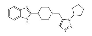 (9ci)-2-[1-[(1-环戊基-1H-四唑-5-基)甲基]-4-哌啶基]-1H-苯并咪唑结构式