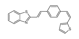 2-[2-[4-(2-thiophen-2-ylethenyl)phenyl]ethenyl]-1,3-benzothiazole Structure