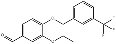 3-乙氧基-4-[3-(三氟甲基)苄基]氧基-苯甲醛结构式