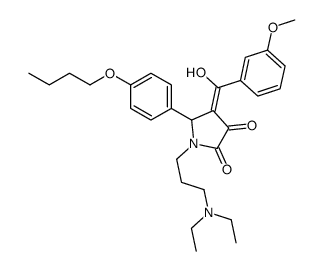 5-(4-butoxyphenyl)-1-[3-(diethylamino)propyl]-4-[hydroxy-(3-methoxyphenyl)methylidene]pyrrolidine-2,3-dione Structure