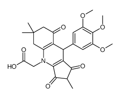 1,2,3,5,6,7,8,9-Octahydro-9-(3,4,5-trimethoxyphenyl)-2,6,6-trimethyl-1,3,8-trioxo-4H-cyclopenta[b]quinoline-4-acetic acid Structure