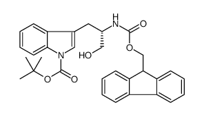 1H-Indole-1-carboxylic acid, 3-[(2S)-2-[[(9H-fluoren-9-ylmethoxy)carbonyl]amino]-3-hydroxypropyl]-, 1,1-dimethylethyl ester结构式