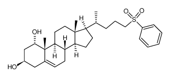 (1S,3R,8S,9S,10R,13R,14S,17R)-10,13-dimethyl-17-((R)-5-(phenylsulfonyl)pentan-2-yl)-2,3,4,7,8,9,10,11,12,13,14,15,16,17-tetradecahydro-1H-cyclopenta[a]phenanthrene-1,3-diol结构式