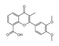 3',4'-dimethoxy-3-methylflavone-8-carboxylic acid Structure