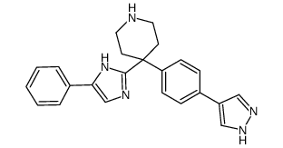 4-(5-phenyl-1H-imidazol-2-yl)-4-[4-(1H-pyrazol-4-yl)phenyl]piperidine Structure