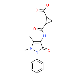 2-(N-(2,3-DIMETHYL-5-OXO-1-PHENYL-3-PYRAZOLIN-4-YL)CARBAMOYL)CYCLOPROPANECARBOXYLIC ACID Structure