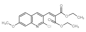 2-CHLORO-7-METHOXY-3-(2,2-DIETHOXYCARBONYL)VINYLQUINOLINE结构式